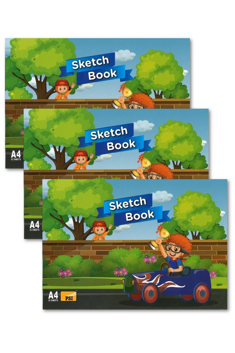 Psi دفتر رسم بحجم A4 مكون من 3 قطع مع أوراق بيضاء - Image 1