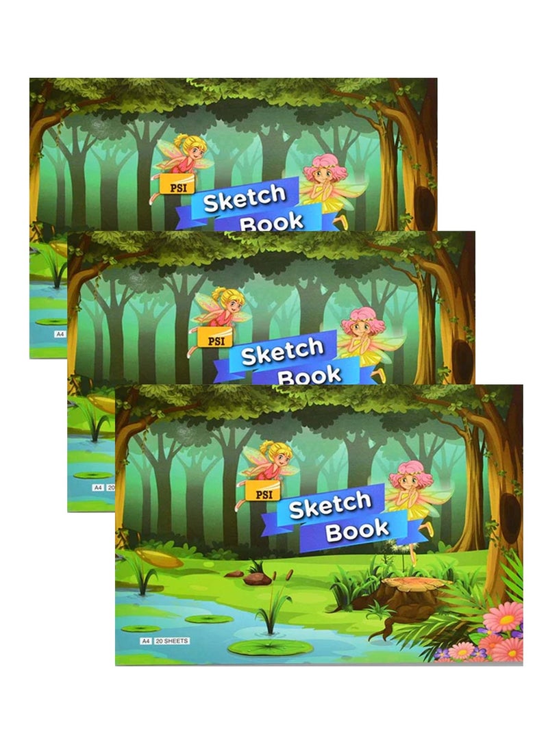 Psi دفتر رسم بحجم A4 مكون من 3 قطع مع أوراق بيضاء - Image 2