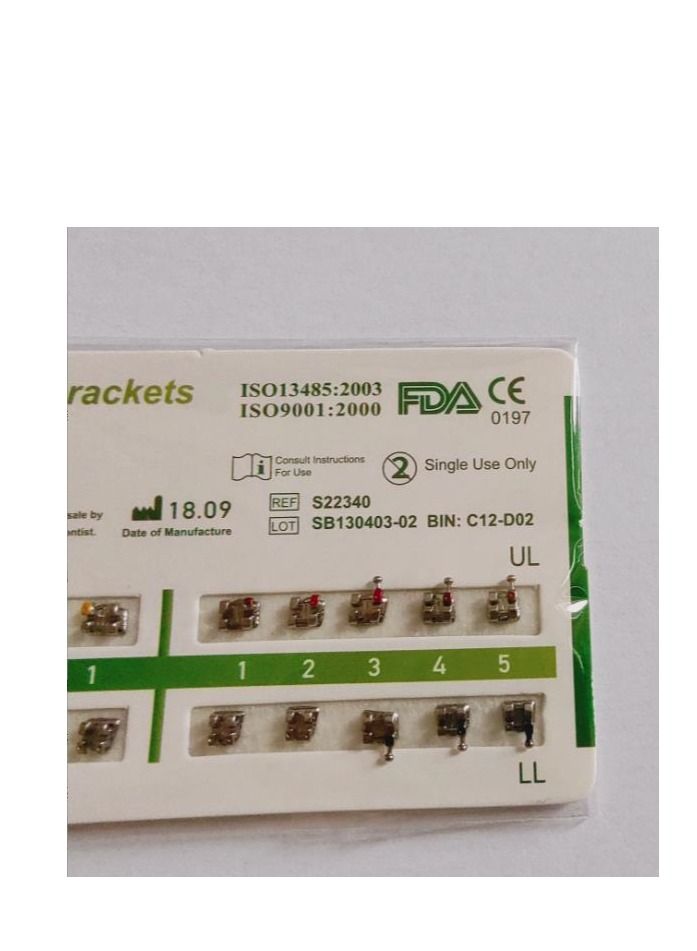 Bluejw 20-Piece Dental Orthodontics Bracket Braces Set - Image 2