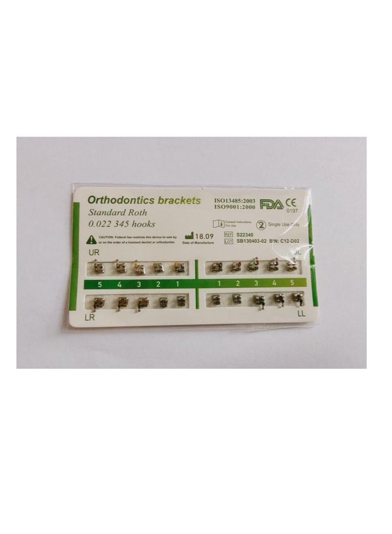 Bluejw 20-Piece Dental Orthodontics Bracket Braces Set - Image 1