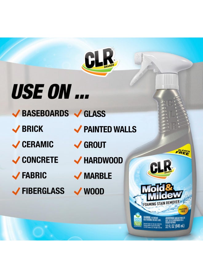 CLR CLR Mold & Mildew Clear, Bleach-Free Stain Remover Spray | Works on Fabric, Wood, Fiberglass, Concrete, Brick, Painted Walls, Glass, and More | EPA Safer Choice (2 Pack, 32 Ounce)  - Image 2
