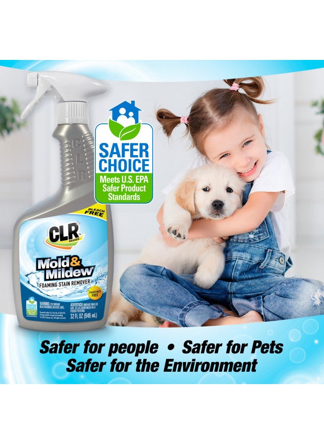 CLR CLR Mold & Mildew Clear, Bleach-Free Stain Remover Spray | Works on Fabric, Wood, Fiberglass, Concrete, Brick, Painted Walls, Glass, and More | EPA Safer Choice (2 Pack, 32 Ounce)  - Image 4