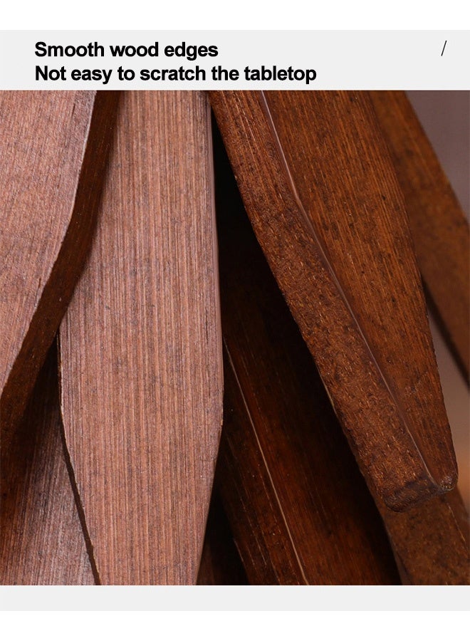 غنافوتو طقم برشام خشبي طبيعي قابل للطي من خشب الجوز الأسود، طقم برشام على شكل شجرة مضادة للتكلس، 4 برشام + حامل واحد للأطباق الساخنة، والقدر، والوعاء، وإبريق الشاي، وحاملات الأواني الساخنة - Image 5