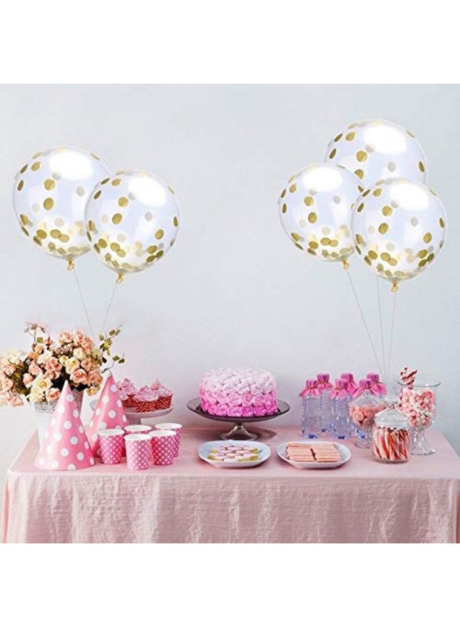 Tellpet Light Blue HAPPY BIRTHDAY Banner with 5 pcs Gold Confetti Balloons - Image 3