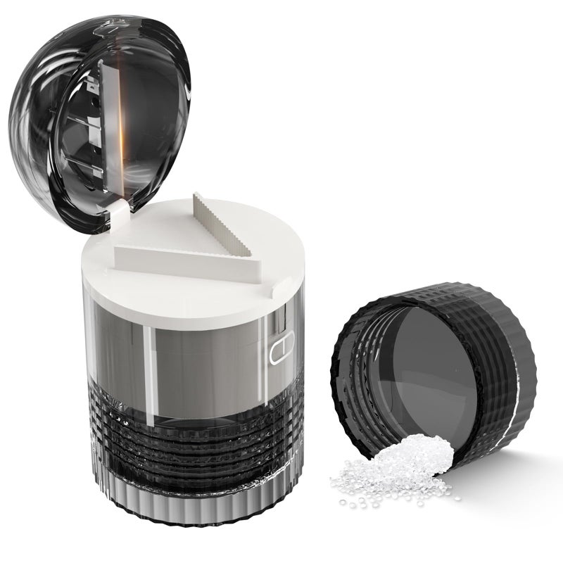 Gusil 4-in-1 Pill Crusher and Pill Cutter,Pill Crusher Fine Powder,Pill Cutter for Small or Large Pills,Vitamins, Tablets, Stainless Steel Blade, Removable Drinking Cup - Image 1