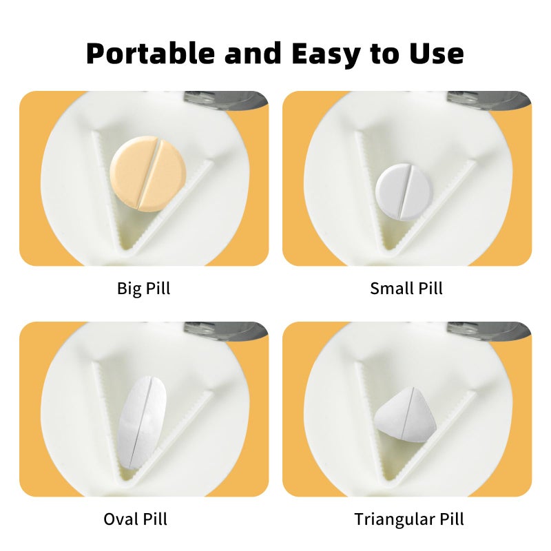 Gusil 4-in-1 Pill Crusher and Pill Cutter,Pill Crusher Fine Powder,Pill Cutter for Small or Large Pills,Vitamins, Tablets, Stainless Steel Blade, Removable Drinking Cup - Image 5