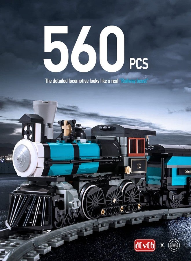 dOvOb TH10 Steam Train Building Kit with Train Track, Collectible Steam Locomotive Engineering Toys Set for Kids and Adult (560 PCS) - Image 3