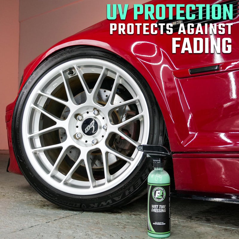 ExoForma Wet Tire Dressing Spray - Extremely High Shine Tire Dressing for That Wet Look - No Sling, Non-Greasy Silicone Formula with UV Protection - Easy to Apply, Minimal Cure Time - 16 fl oz - Image 3