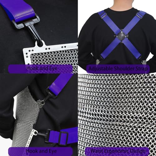 AWIORETON Chainmail Apron for Butcher, Cut Resistant Apron for Meat Cutting, Food Grade Stainless Steel Metal Mesh with Adjustable Strap (Medium) - Image 4