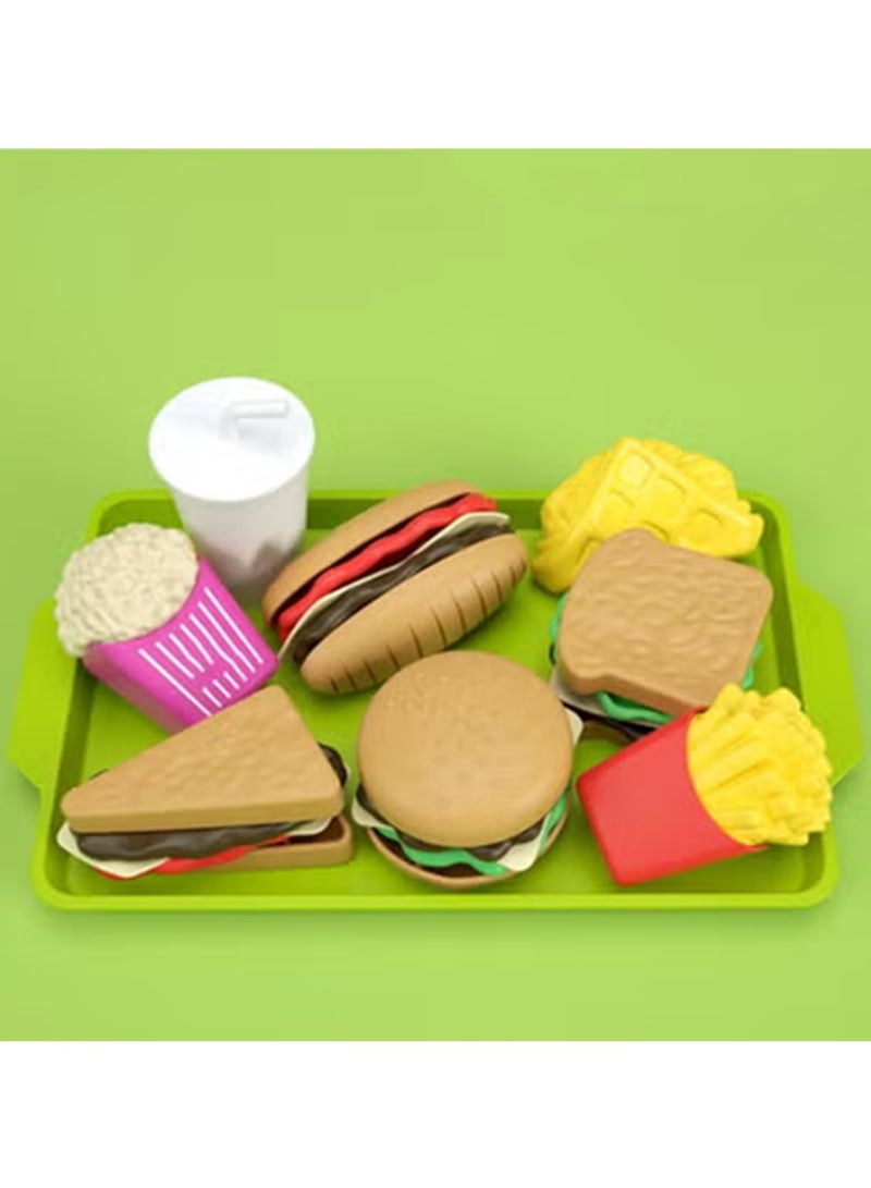 YelaJoy Pretend Play Food Sets 9pcs, Simulation Food Play Kitchen Accessories Toy, Hamburger & Sandwich Toys for Boys Girls - Image 2