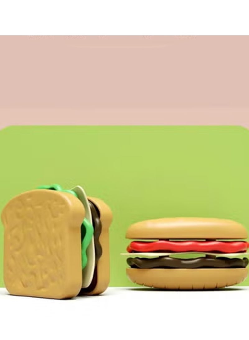 YelaJoy Pretend Play Food Sets 9pcs, Simulation Food Play Kitchen Accessories Toy, Hamburger & Sandwich Toys for Boys Girls - Image 5