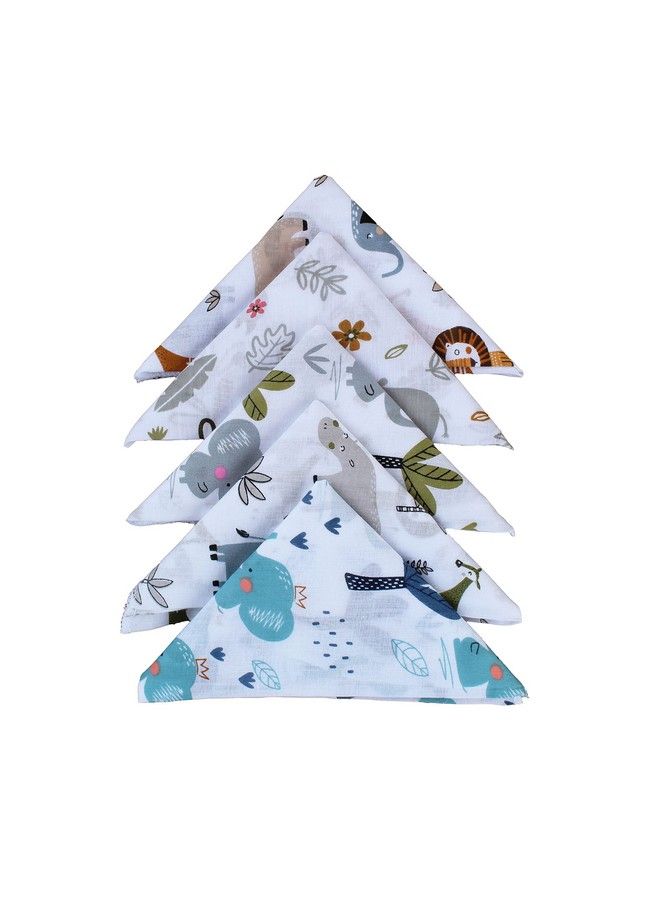 Trance Home Linen Super Soft 100% Cotton Thin Malmal Face Towels ; Reusable Hygiene Wash Cloth ; Napkin For New Babies ; Soft Hankies For Children (Small 40 X 40 Cm Baby Pugpack Of 5 Pcs) - Image 3