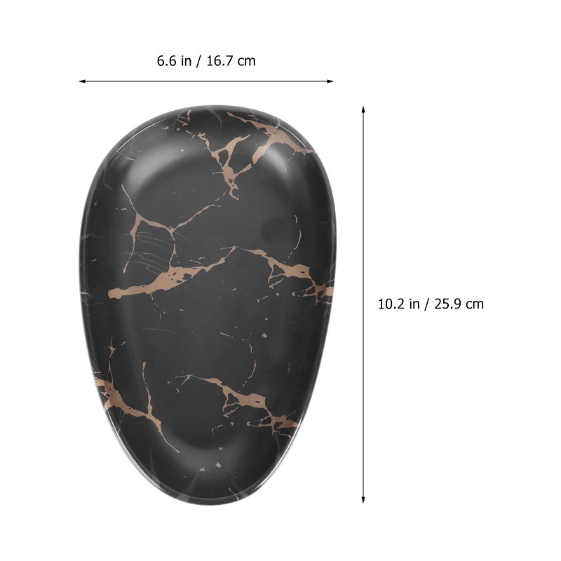 1Pc Imitation Porcelain Marble Steak Plate Practical Western Tableware - Image 2