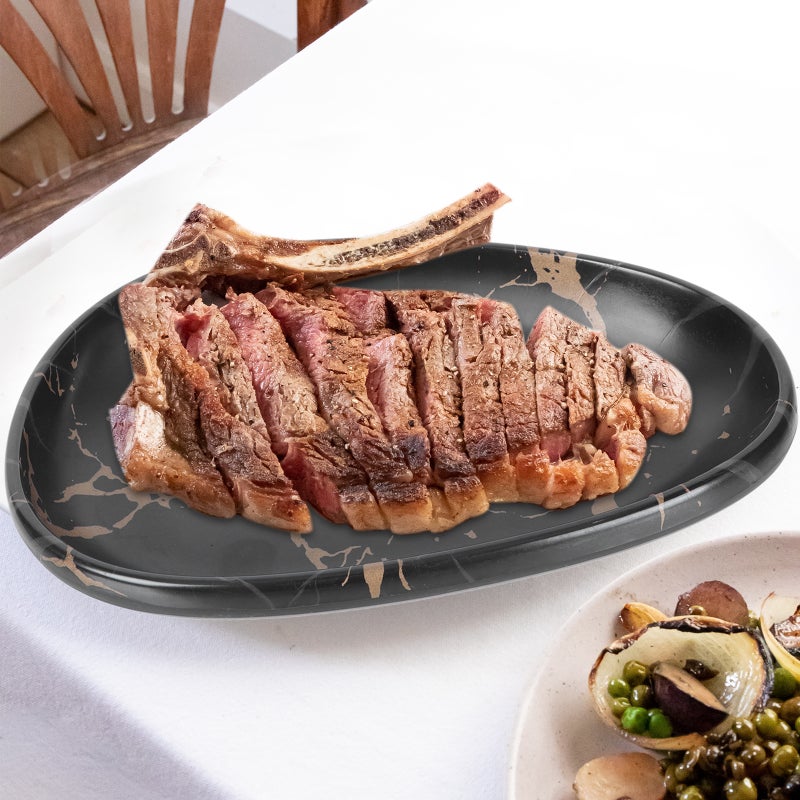 1Pc Imitation Porcelain Marble Steak Plate Practical Western Tableware - Image 3