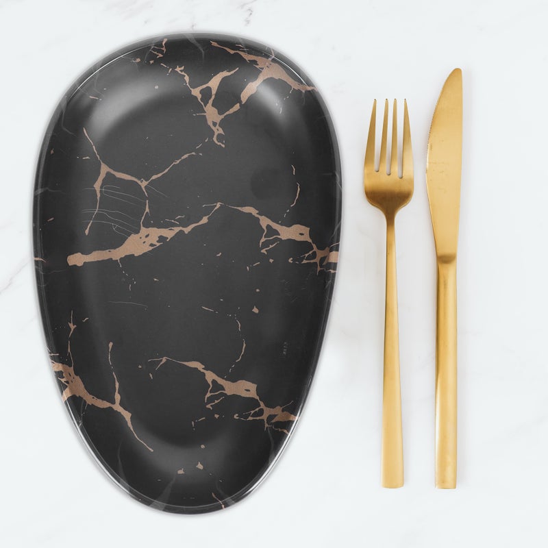 1Pc Imitation Porcelain Marble Steak Plate Practical Western Tableware - Image 4