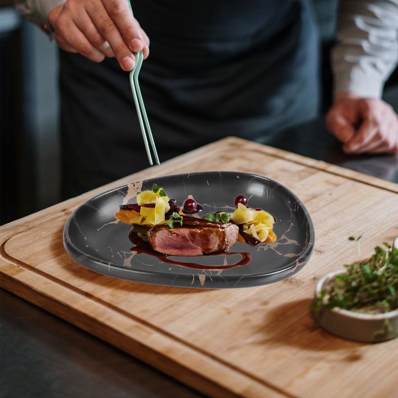 1Pc Imitation Porcelain Marble Steak Plate Practical Western Tableware - Image 5