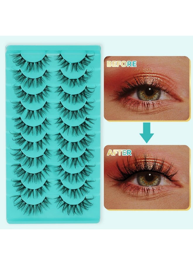 Lash Clusters 10 Pairs Eyelash Clusters Wispy Amzgirl Diy Lash That Look Like Extensions 3D False Eyelashes Natural Soft Fluffy Mink Individual Cluster Lashes (Lowkey)