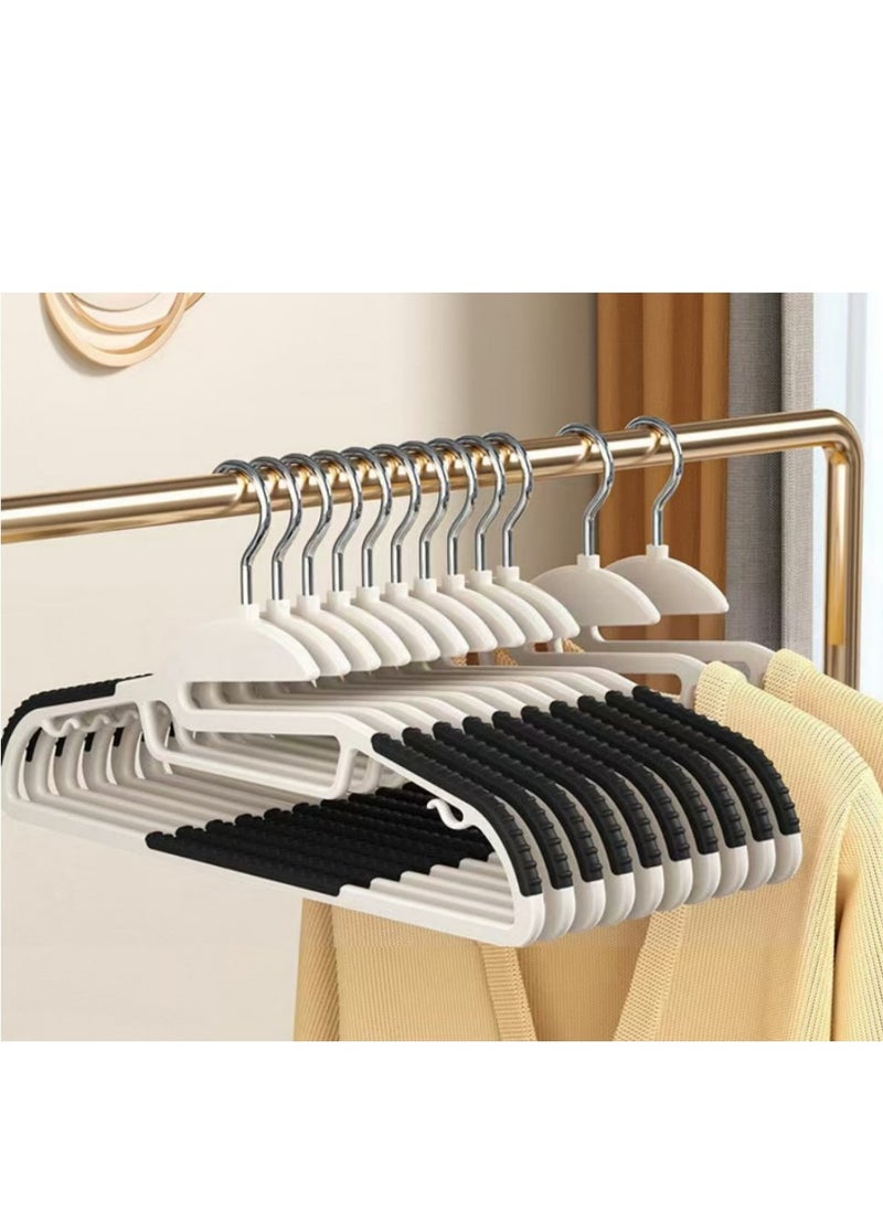 Mmmon - 10Pcs Non Slip Hanger Set,Horizontal Bar Design,Heavy Duty Clothes Hangers With Anti slip Rubber,Space Saving Organizer For Necktie,Shirts,Pants - Image 1