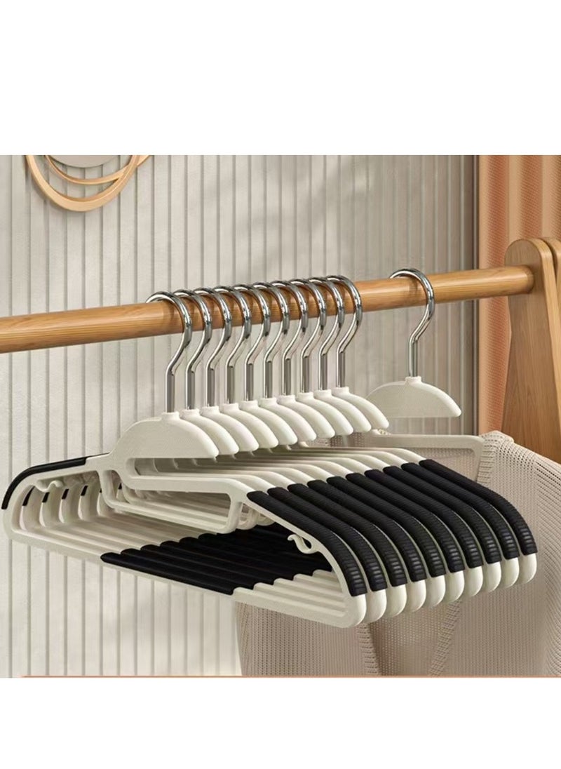 Mmmon - 10Pcs Non Slip Hanger Set,Horizontal Bar Design,Heavy Duty Clothes Hangers With Anti slip Rubber,Space Saving Organizer For Necktie,Shirts,Pants - Image 1