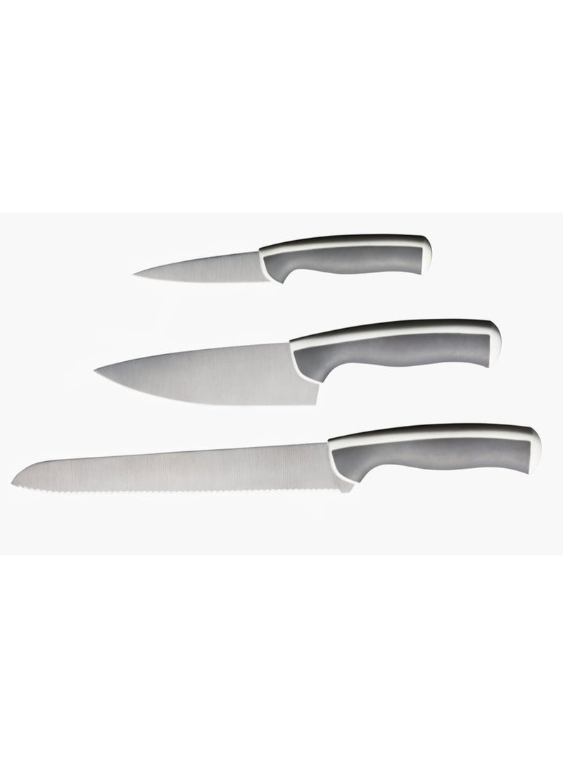 ÄNDLIG 3-piece knife set, light grey/white - Image 1