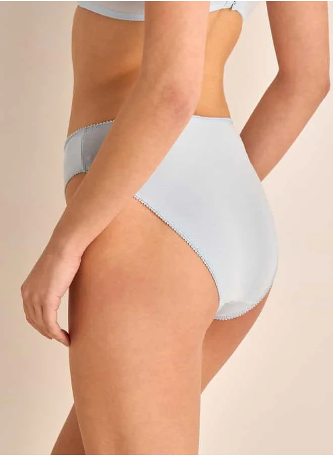 فاف Set of 5 - Lace Trim Bikini Briefs with Bow Applique