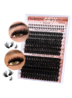 Focipeysa Focipeysa Eyelash Clusters 100D 200D Lashes Extensions with Bottom Lash Volume Lash Clusters 256pcs Individual Eyelash Extensions 12-18mm Mixed Eyelash Extensions DIY D Curl Lash Extension at Home  - Image 1