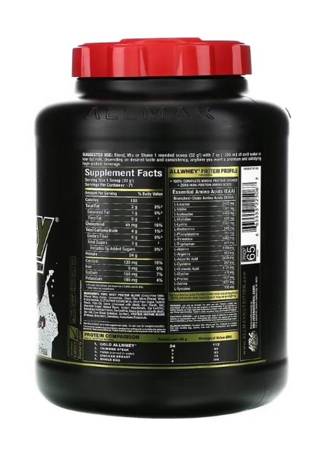 أول ماكس Gold AllWhey 100 Premium Whey Protein Cookies  Cream 5 lbs 2.27 kg - Image 2