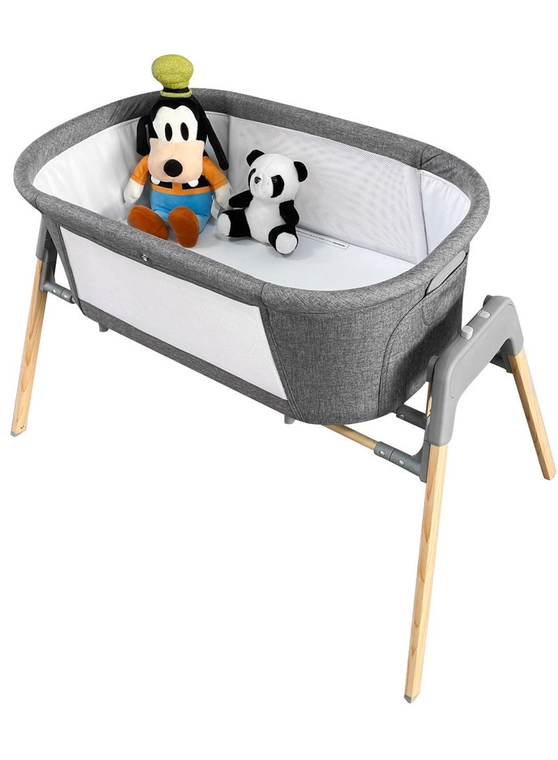 TEKNUM 3 - In - 1 Baby Rocker Bassinet , Infant Crib With Mosquito Net - Grey  - Image 2