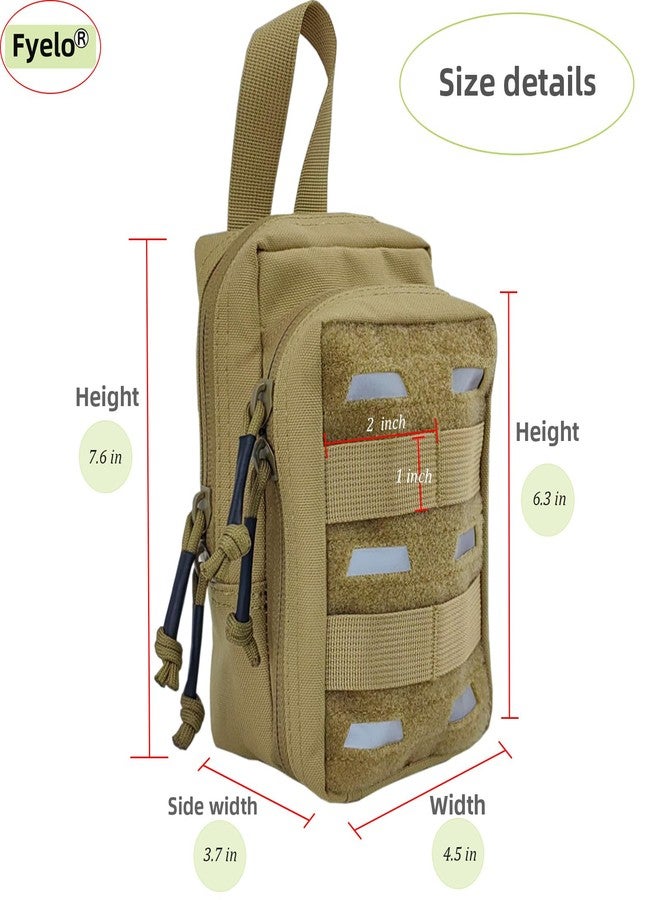 Fyelo Tactical Pouch Water-Resistant Molle Multi Functional EDC Tool Compact Bag with Strap Black/Brown/Green MOLLE Pouches (Brown) - Image 3