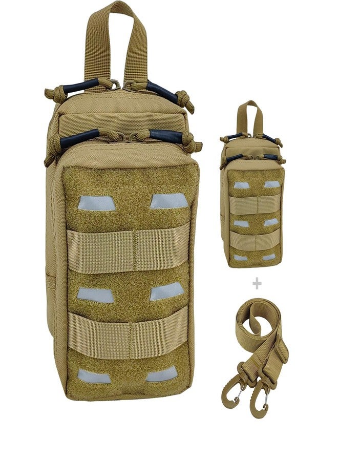 Fyelo Tactical Pouch Water-Resistant Molle Multi Functional EDC Tool Compact Bag with Strap Black/Brown/Green MOLLE Pouches (Brown) - Image 1