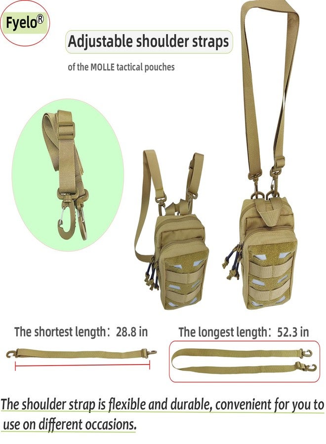 Fyelo Tactical Pouch Water-Resistant Molle Multi Functional EDC Tool Compact Bag with Strap Black/Brown/Green MOLLE Pouches (Brown) - Image 5