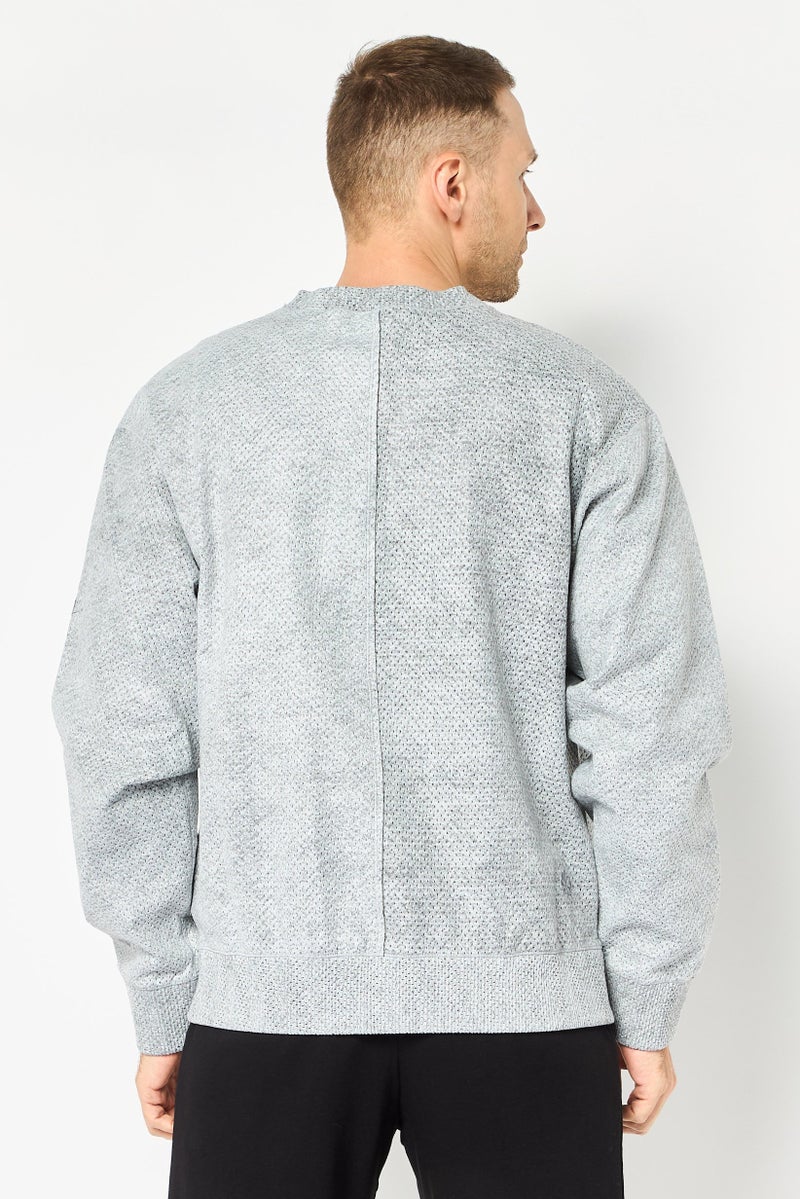 Nike سويت شيرت خارجي طويل الأكمام للرجال بحجم كبير، رمادي - Image 4