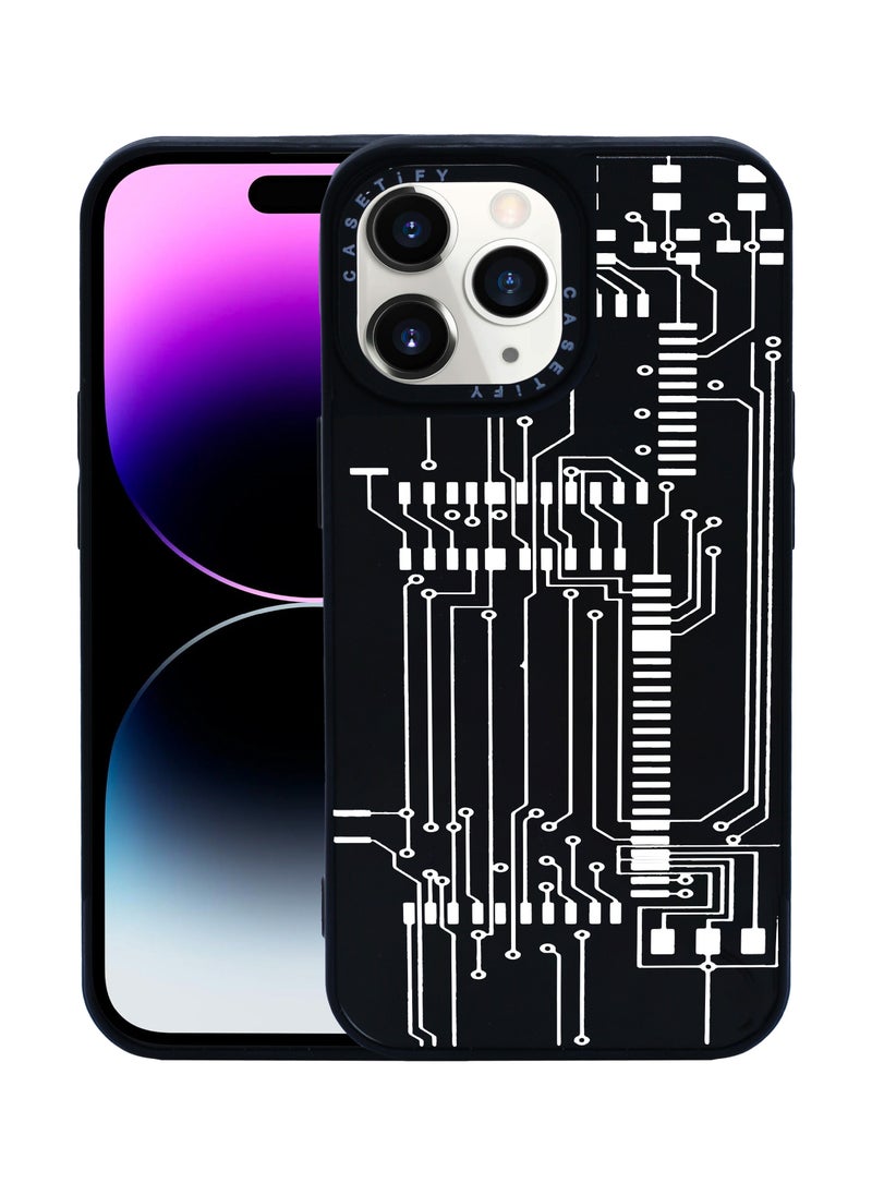 OLYNO - TechVisage Circuit Board Design iPhone 11 Pro Back Case Stylish Durable Modern Protective Cover - Image 1