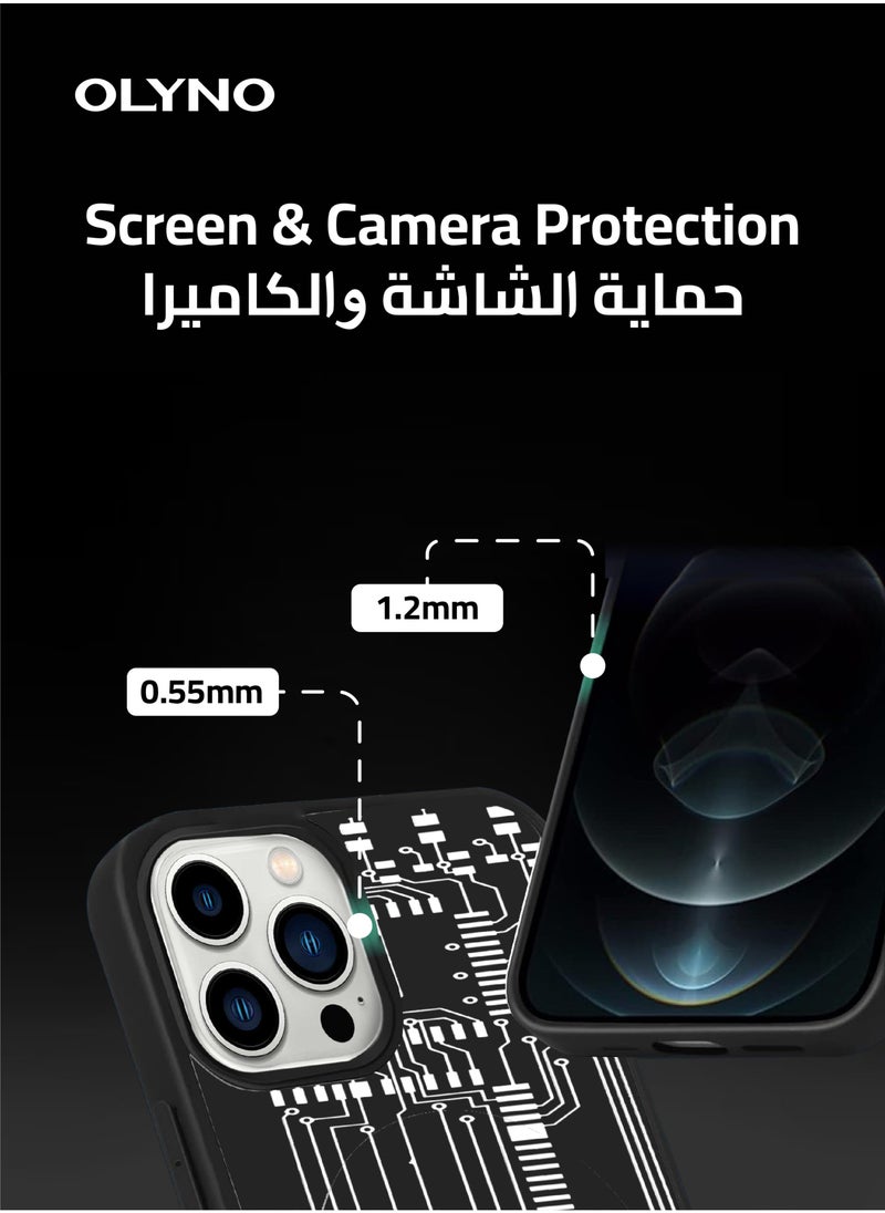 OLYNO - TechVisage Circuit Board Design iPhone 11 Pro Back Case Stylish Durable Modern Protective Cover - Image 1