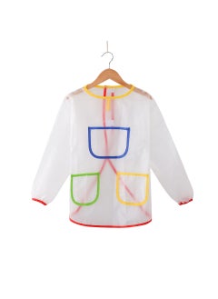 New Transparent Childrens Waterproof Smock with Pockets Custom Logo Transparent PEVA with pocket