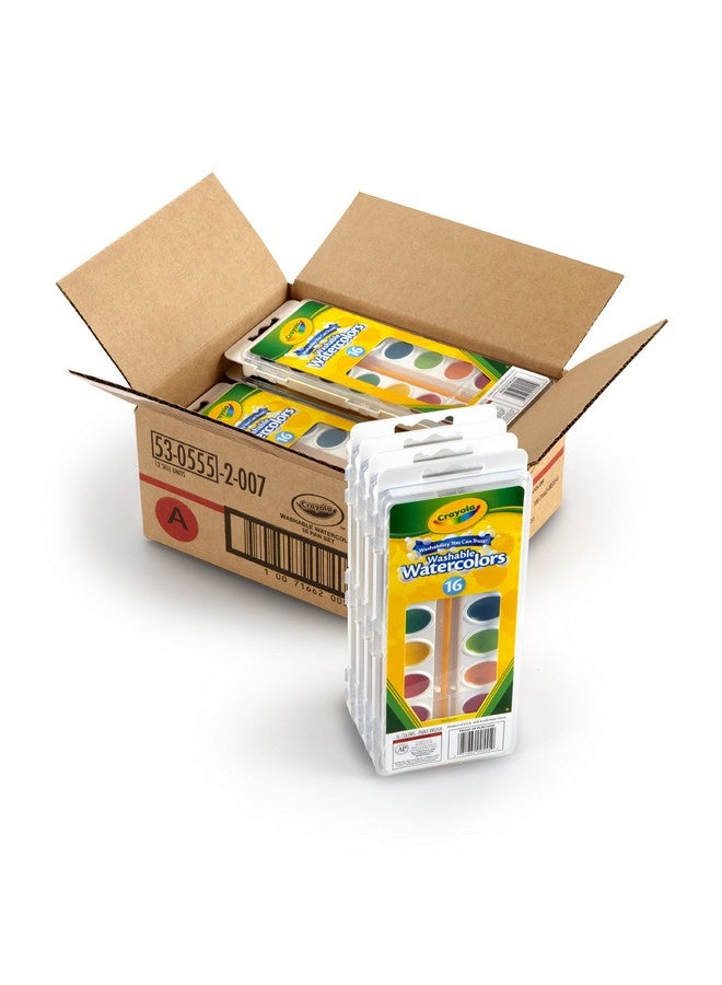 Crayola Washable Watercolor Paint Set, Bulk Art Supplies, Case of 12, 16Count - Image 2