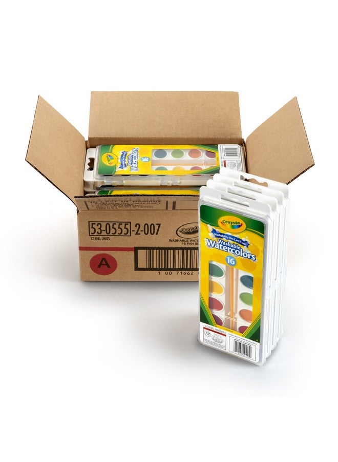 Crayola Washable Watercolor Paint Set, Bulk Art Supplies, Case of 12, 16Count - Image 1