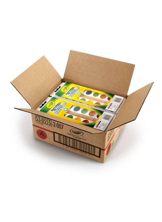 Crayola Washable Watercolor Paint Set, Bulk Art Supplies, Case of 12, 16Count - Image 3