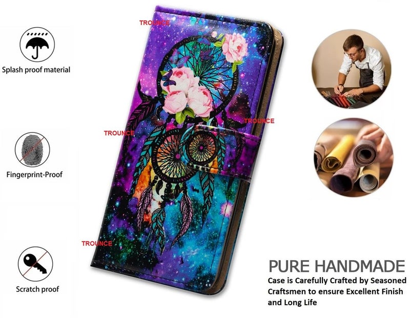 TROUNCE Dream Catcher Leather Flip Phone Case Wallet Cover with Card Slot Holder Kickstand (Multicolor) for Vivo X60 - Image 4