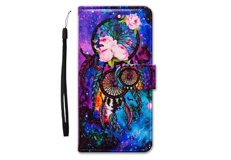 TROUNCE Dream Catcher Leather Flip Phone Case Wallet Cover with Card Slot Holder Kickstand (Multicolor) for Vivo X60 - Image 1