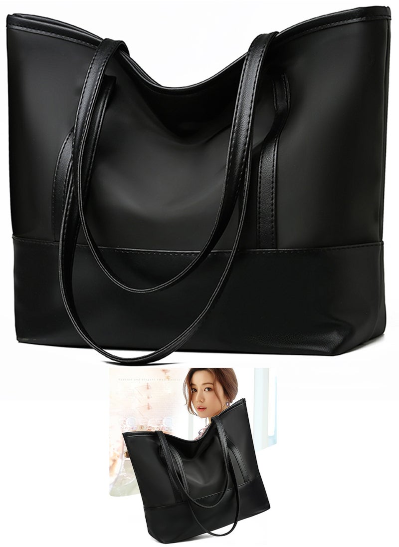 Qiccijoo Women Tote Bags,Stylish Simplicity Shoulder Bags,Handbags with Zipper for Daily Work Travel School Shopping Casual(Black) - pzsku/Z054FDFD3270C9DAB6C09Z/45/_/1718537638/0cb6a7ed-9fd8-442f-9643-6a6af30914f8