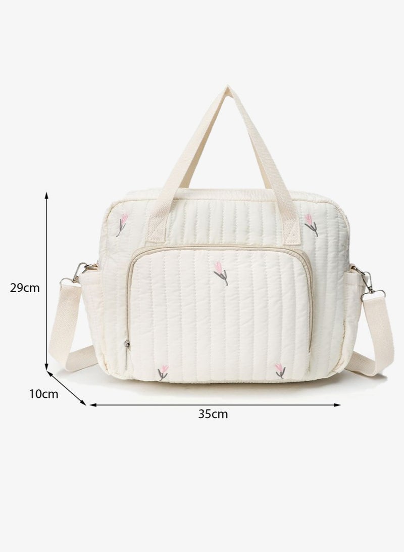 Leon Home Baby Diaper Tote Bag, Stroller Storage Bag, Infant Carriages Diaper Organizer Pouches, Handbag Embroidered Mommy Bag - Image 5