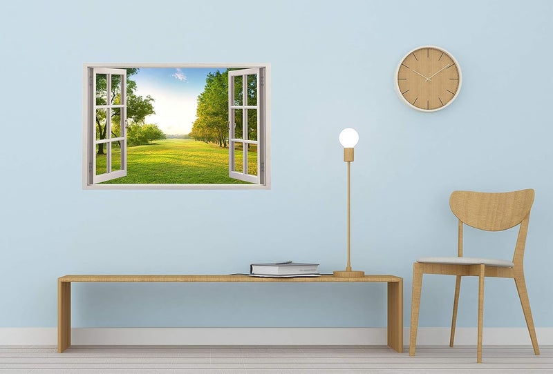 PAPER PLANE DESIGN Vinyl 3D Green Park Wall Window Sticker, 90 x 60 cm, Multicolour - Image 4