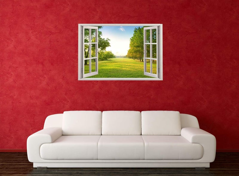 PAPER PLANE DESIGN Vinyl 3D Green Park Wall Window Sticker, 90 x 60 cm, Multicolour - Image 2