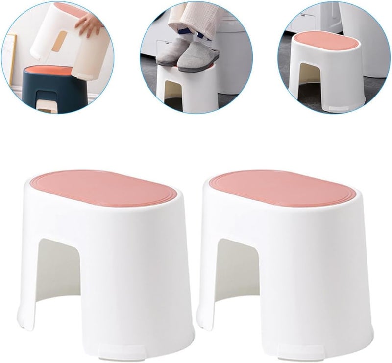 SHERCHPRY 2pcs Plastic Toilet Stepping Stool Non-Slip Bathroom Footstool Small Size for Adults and Household Toilet Step Stool for Assistance and Potty Training - Image 4