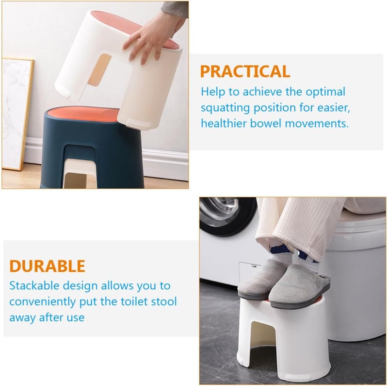 SHERCHPRY 2pcs Plastic Toilet Stepping Stool Non-Slip Bathroom Footstool Small Size for Adults and Household Toilet Step Stool for Assistance and Potty Training - Image 5