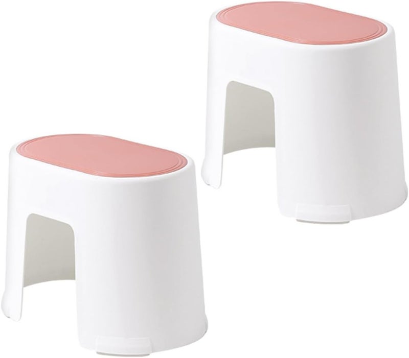 SHERCHPRY 2pcs Plastic Toilet Stepping Stool Non-Slip Bathroom Footstool Small Size for Adults and Household Toilet Step Stool for Assistance and Potty Training - Image 1
