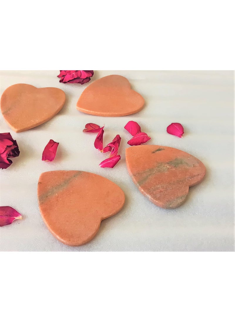 R&M - RM Coasters for Dining Table Hot Pots | Decorative Cocktail Coaster Fit for Tea Cups, Coffee Mugs & Glasses | Housewarming Gift | Drinks Hot & Cold | Heart Pattern | Pink Marble(Set of 4) - Image 1