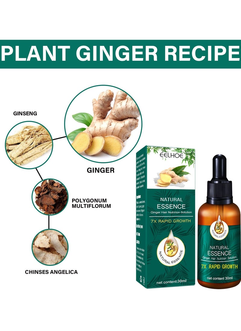 EELHOE - Ginger Germinal Oil, Rapid Growth Hair Treatment 7 Day Hair Growth Serum Essence Oil Regrow, Ginger Essential Oil Stop Hair Loss Hair, Thinning Treatment Hair Growth Oil for Women & Men 30ML - Image 1