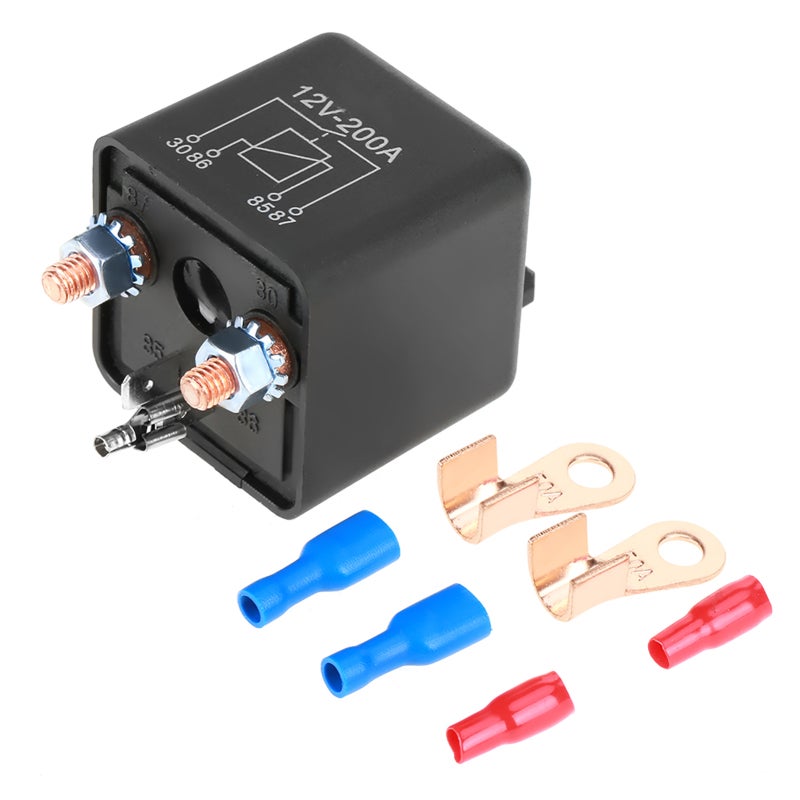 12VDC 200A 4-Pin Normally Open Car Start Relay - High Stable Performance Dust-Proof High-Quality Material for Automotive Oversize Large Vehicles High-Current Control Systems - Image 1